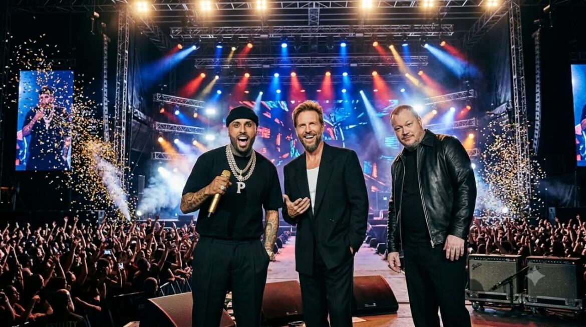 Concierto de Nicky Jam en Santo Domingo junto a Sin Bandera en escenario iluminado