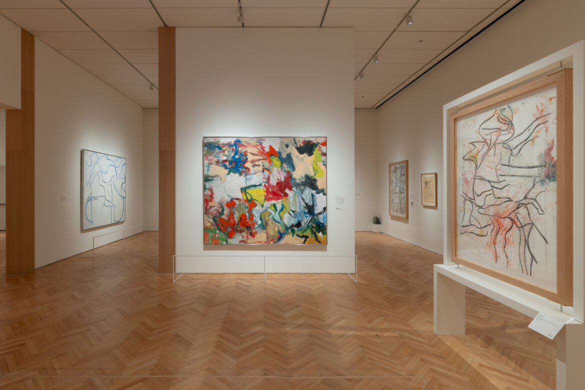 Dibujos experimentales de Willem de Kooning en exposición