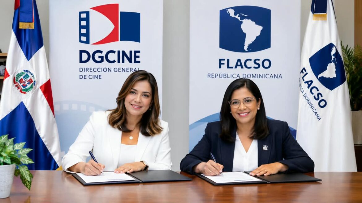 Firma de acuerdo entre DGCINE y FLACSO RD en Santo Domingo